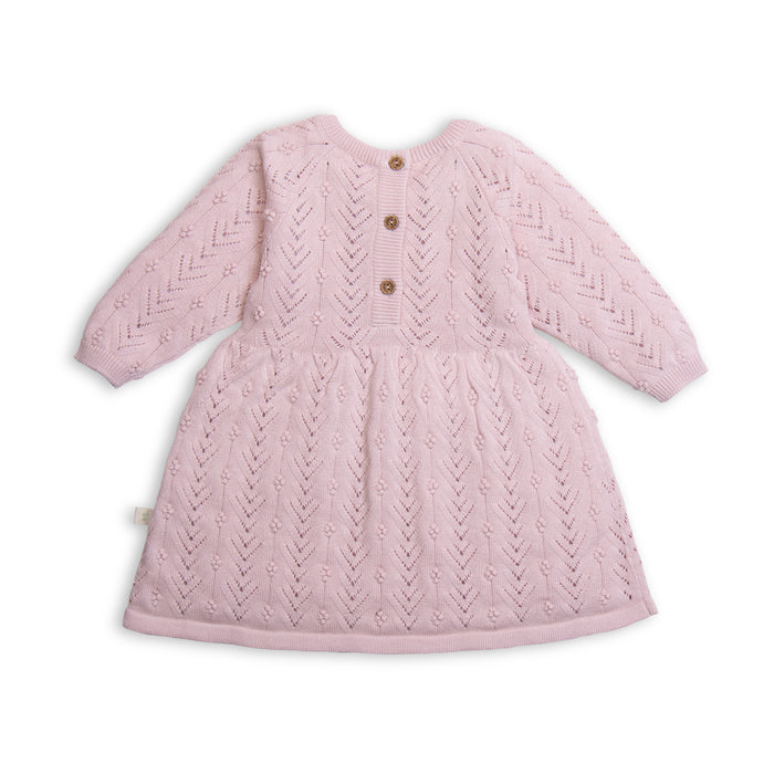Light Pink Pointelle Knit Dress image 1
