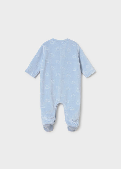 Blue Cloud Velour Footie