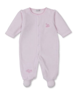 Snuggle Play Velour Footie – Pink