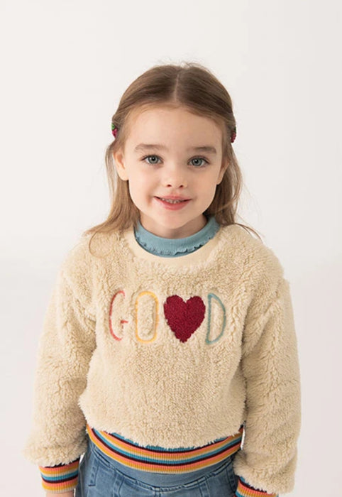 Good Vibes Furry Sweater & Denim Set
