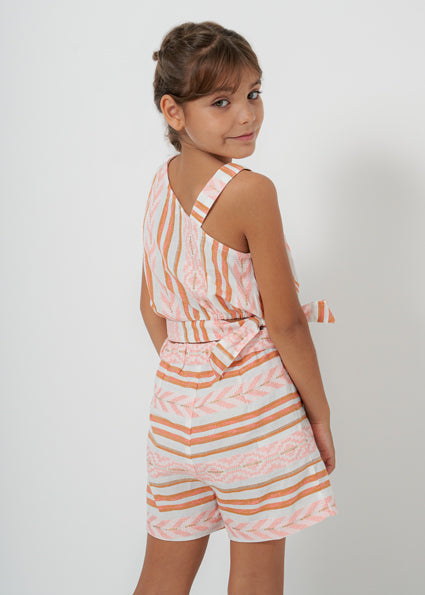 Striped One-Shoulder Top & Matching Shorts Set image 5