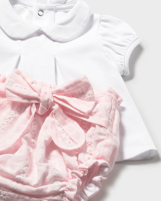 Mayoral Baby Three-Piece Bloomer Set Pink
