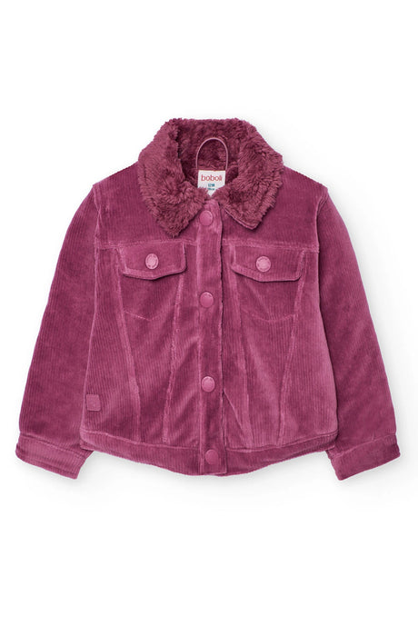 Mauve Cozy Cord Sherpa Jacket
