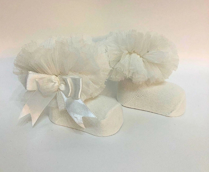 Girls Ruffle Bow Socks image 0