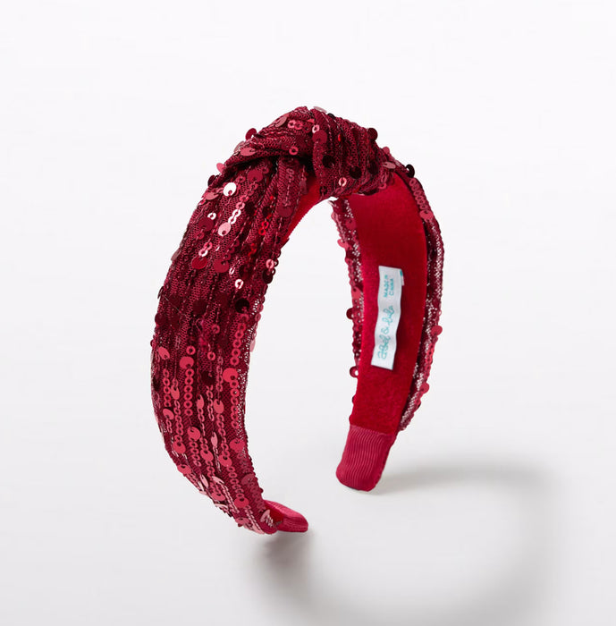 Red Sequin Knot Headband image 0