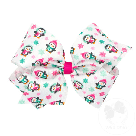 Pink Printed Christmas Bows image 2