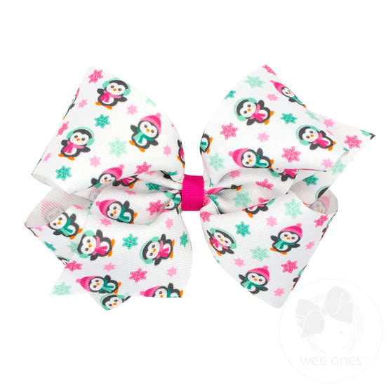 Pink Printed Christmas Bows image 2