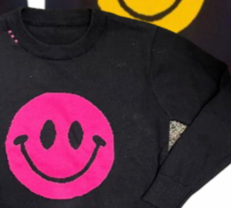 Black & Pink Smiley Sweatshirt image 1