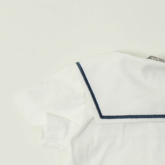 Navy Bubble w/ Collar Onesie & Cardigan image 4
