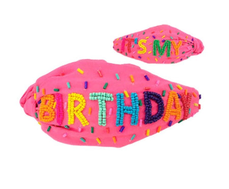 Beaded "It's My Birthday" Headband image 0