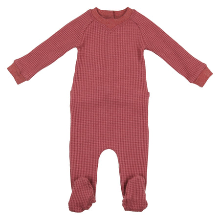 Rose Shimmer Waffle Footie w/ Hat image 0