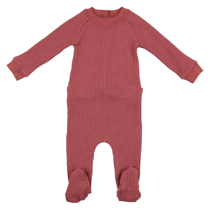 Rose Shimmer Waffle Footie w/ Hat image 0