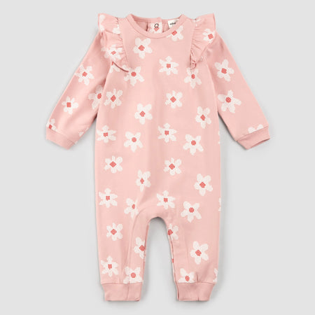 Blush Floral Ruffle Romper image 0