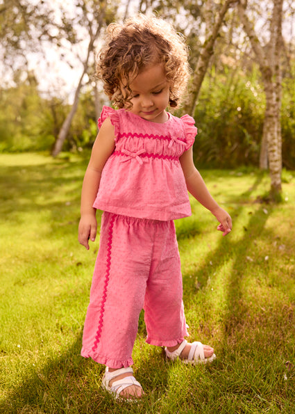 Mayoral Toddler Girl Ruffle Top & Pant Set Geranium