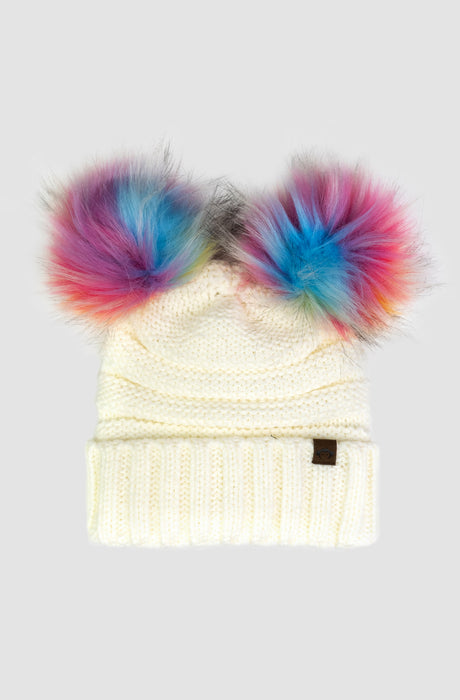 Rainbow Pom Beanie image 0