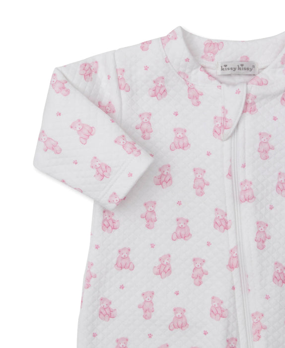Pink Jacquard Teddy Bear Footie