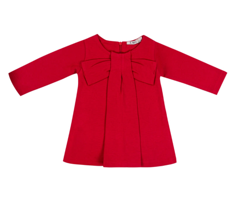 Red Pleated Bow Dress image 0