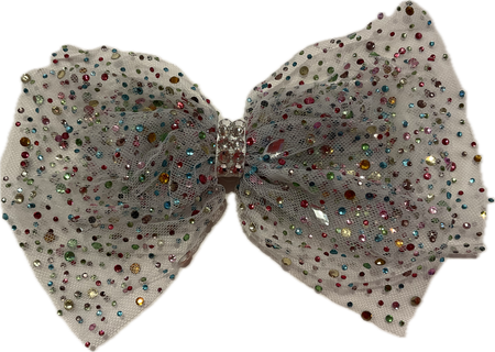 White Tulle Jewel Clip image 0