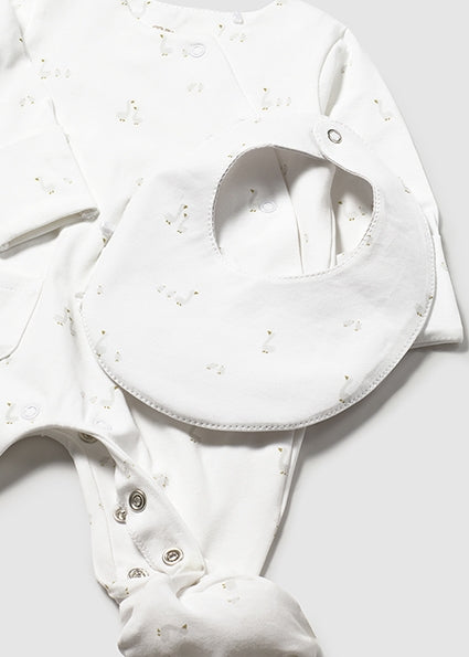 Mayoral Baby Three-Piece Goose Romper Set Grey