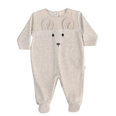 Tan Bear Footie & Hat Set