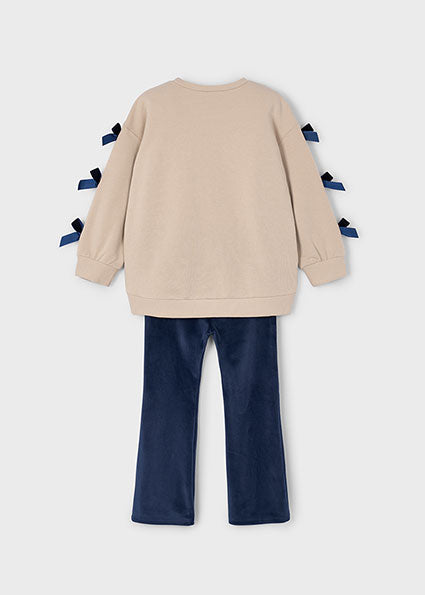 Velvet Bow Sleeve Set