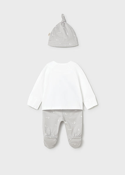 Mayoral Baby Two-Piece Goose Set Grey