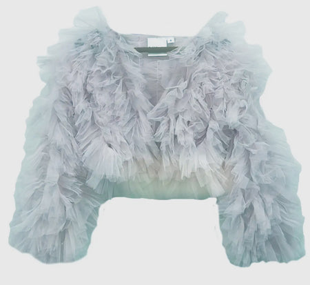 Silver Shimmer Ruffle Jacket image 0