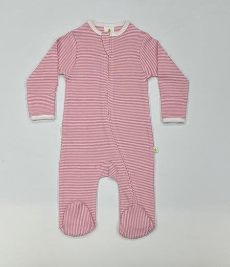 Pink Stripes Zippered Footie image 0