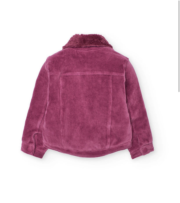 Mauve Cozy Cord Sherpa Jacket