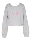 Lace-Up Smiley Sweatshirt & Shorts Set image 2