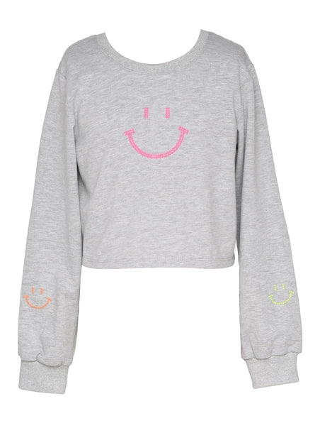 Lace-Up Smiley Sweatshirt & Shorts Set image 2