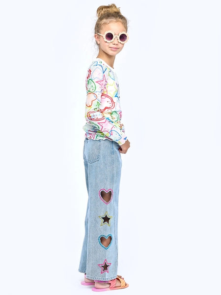 Dreamy Cutout Wide-Leg Jeans image 0