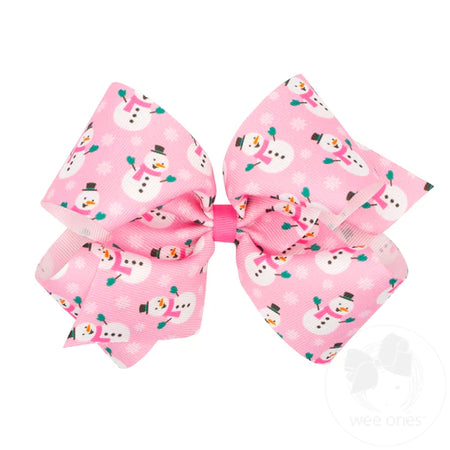 Pink Printed Christmas Bows image 0