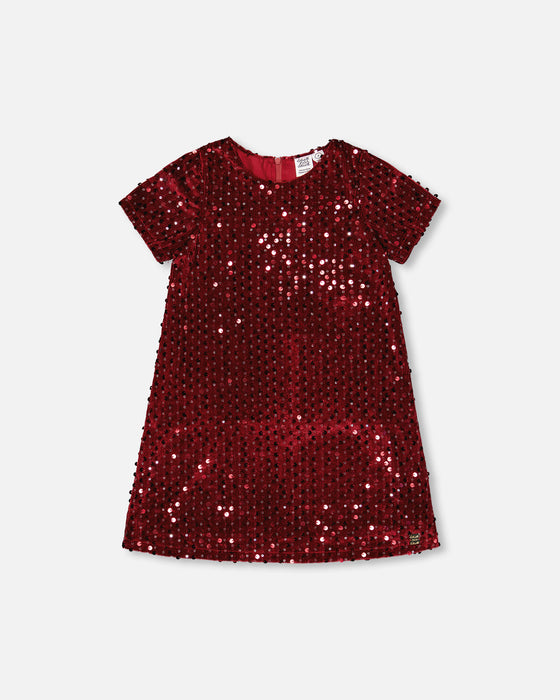 Velvet Sequin Dress - Red or Green