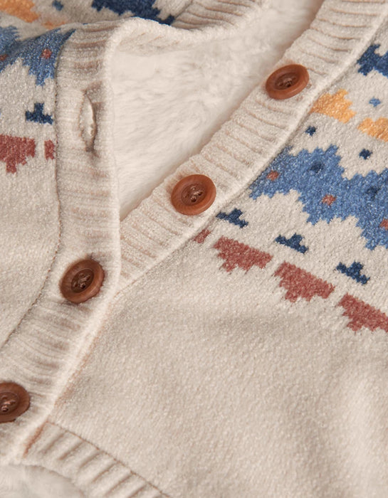 Fair Isle Hooded Cardigan