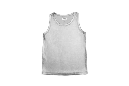 Metallic Silver Ribbed Tank image 0