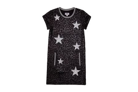 Black Textured Dress w/ Silver Stars image 0
