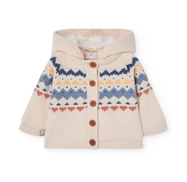 Fair Isle Hooded Cardigan