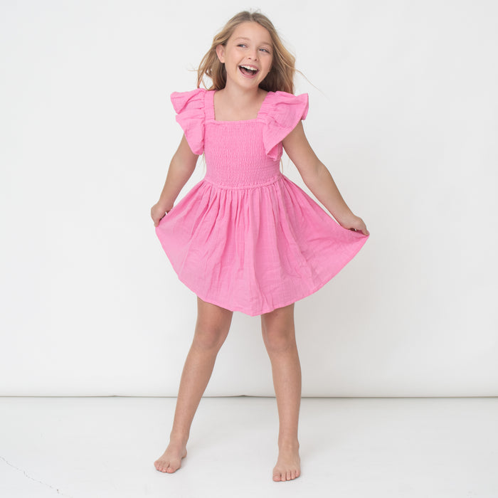 Pink Flutter Sleeve Coverup image 0