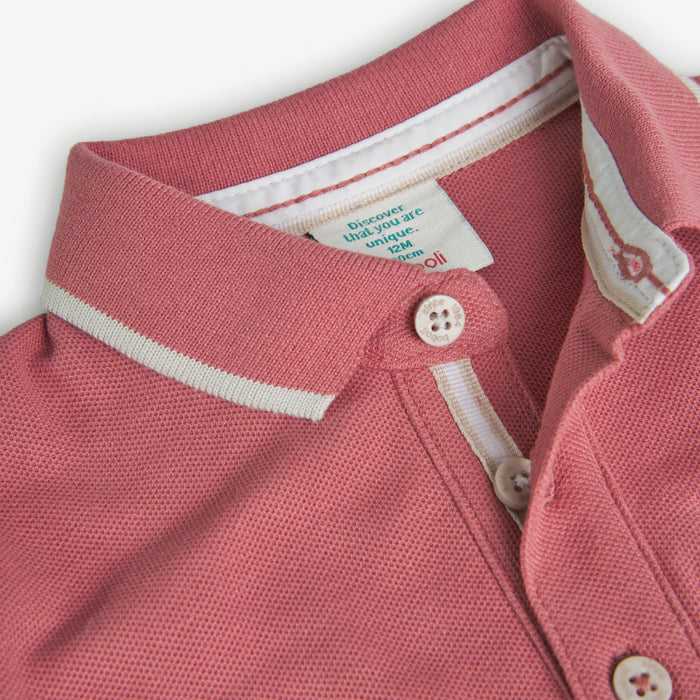 Salmon Polo & White Shorts image 3