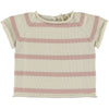 Short Sleeve Rose Striped Knit 2-piece Set image 0
