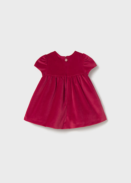 Red Velvet Smocked Dress