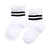 Black Stripe Lace Top Skater Girl Midi Sock image 0