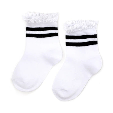 Black Stripe Lace Top Skater Girl Midi Sock image 0