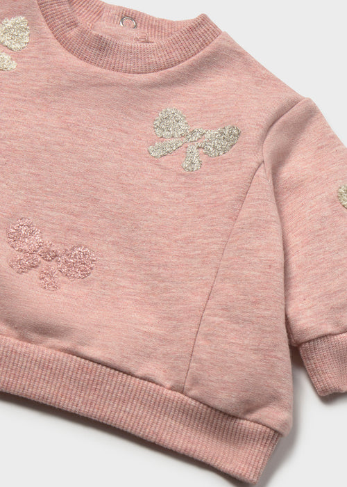 Bow Sweatshirt & Denim Pant Set, Infant Sizes, Pink