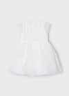 Girls’ White Lace & Tulle Tiered Dress image 0