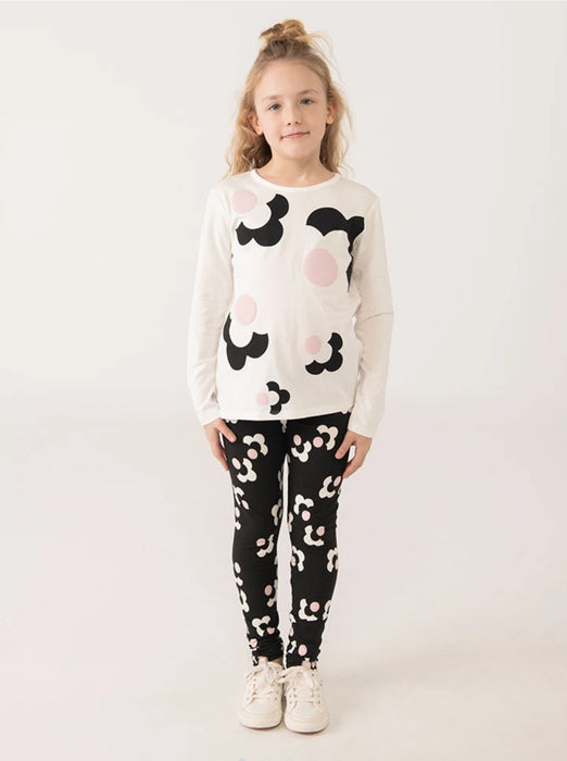 Black & White Flower Dot 2-Piece Set