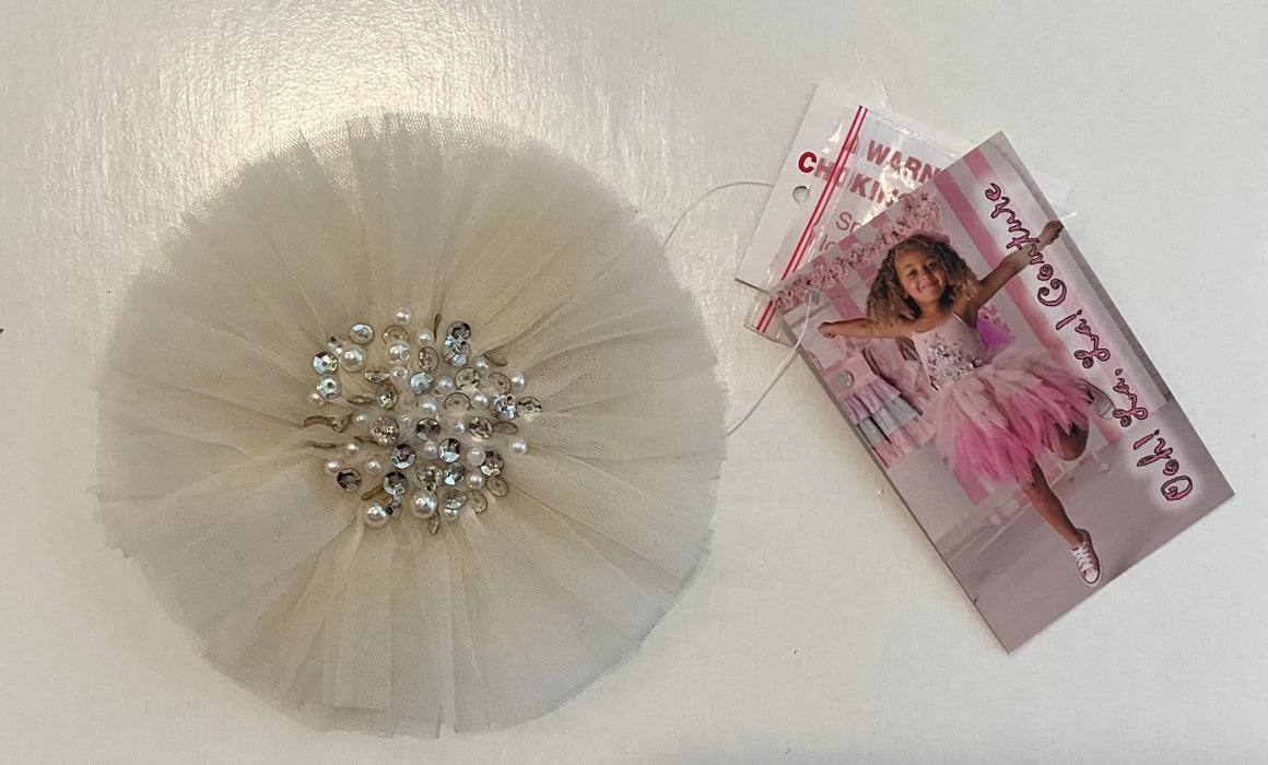 Ivory Tulle Clip