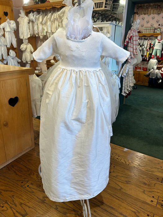 Long Sleeve Silk & Knit Gown image 0