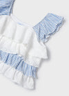 Tiered Blouse & Stripe Short Set image 1